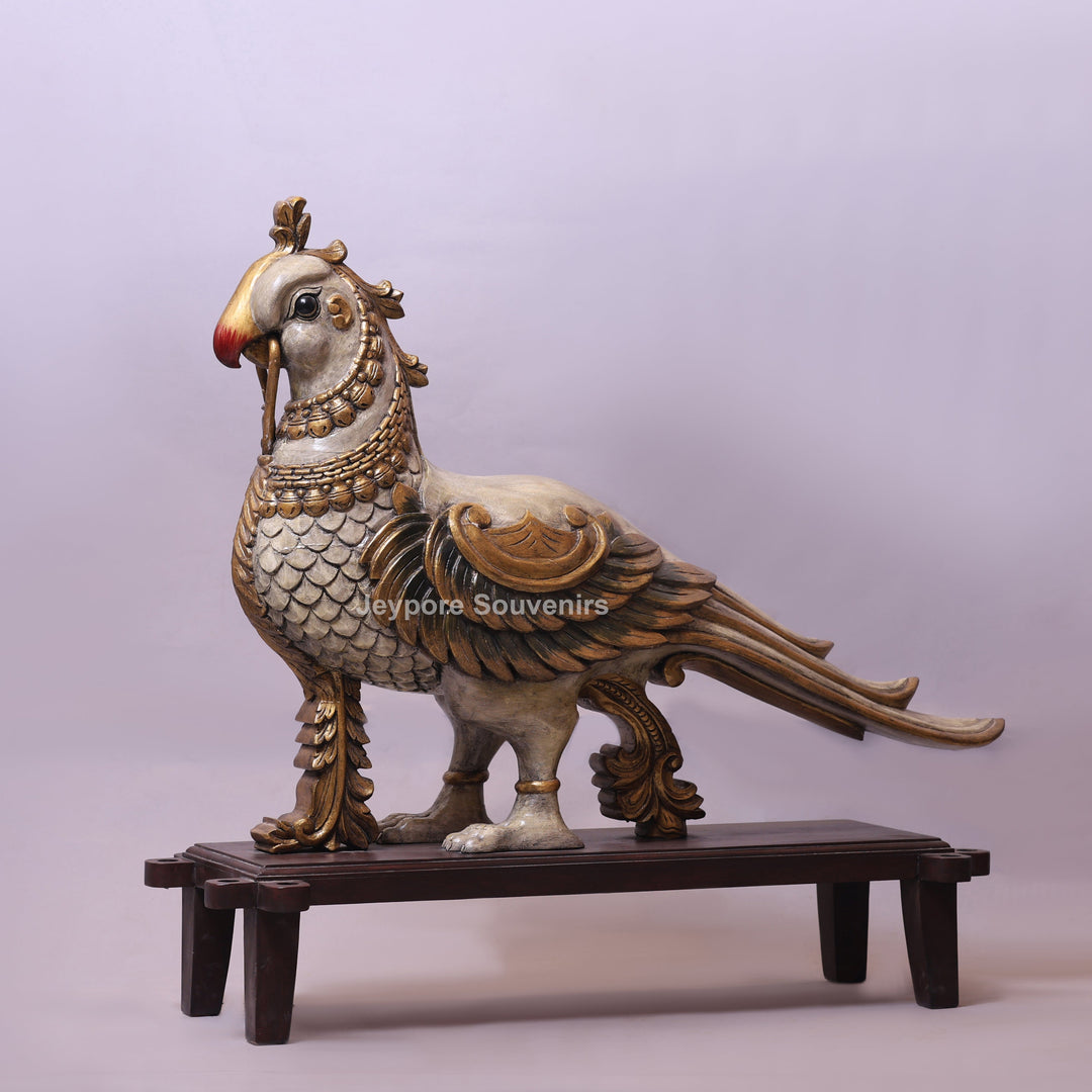 41" Handcrafted Wooden Annapakshi Statue