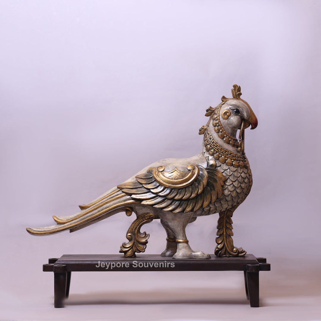 41" Handcrafted Wooden Annapakshi Statue