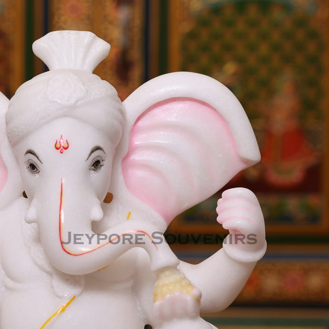13" Handmade Ganesha Murti for Home Temple, Pooja &amp; Décor