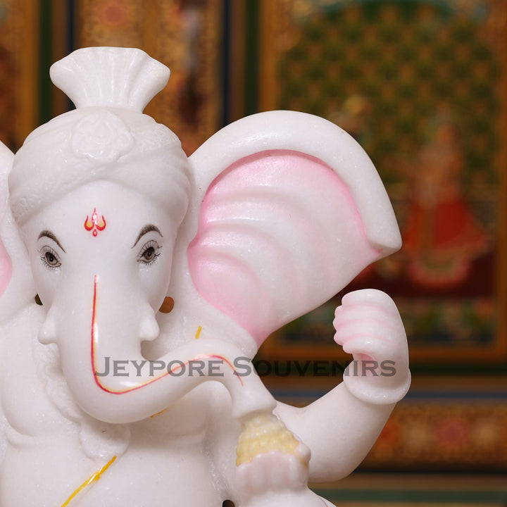 13" Handmade Ganesha Murti for Home Temple, Pooja &amp; Décor