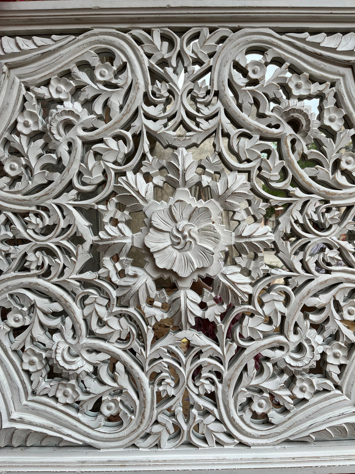 Wooden hand carved Wall Panel with mirror at the back