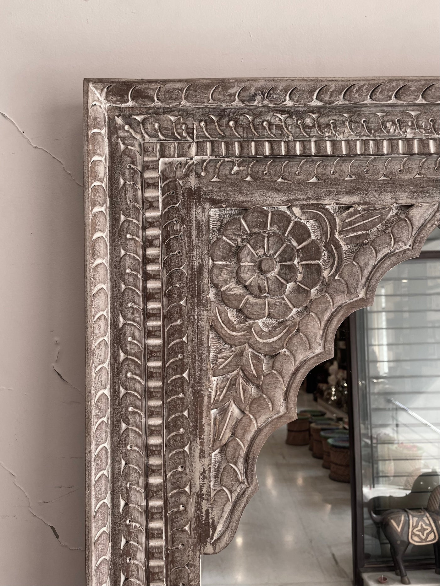 Hand carved Long standing Vanity wooden Mirror frame