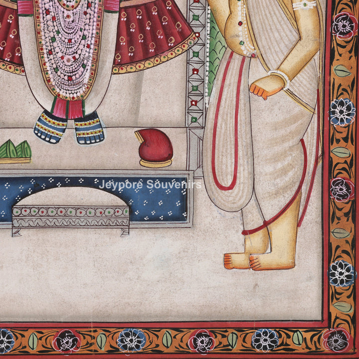 Handcrafted Pichwai Style Shrinathji Painting on Cotton Cloth