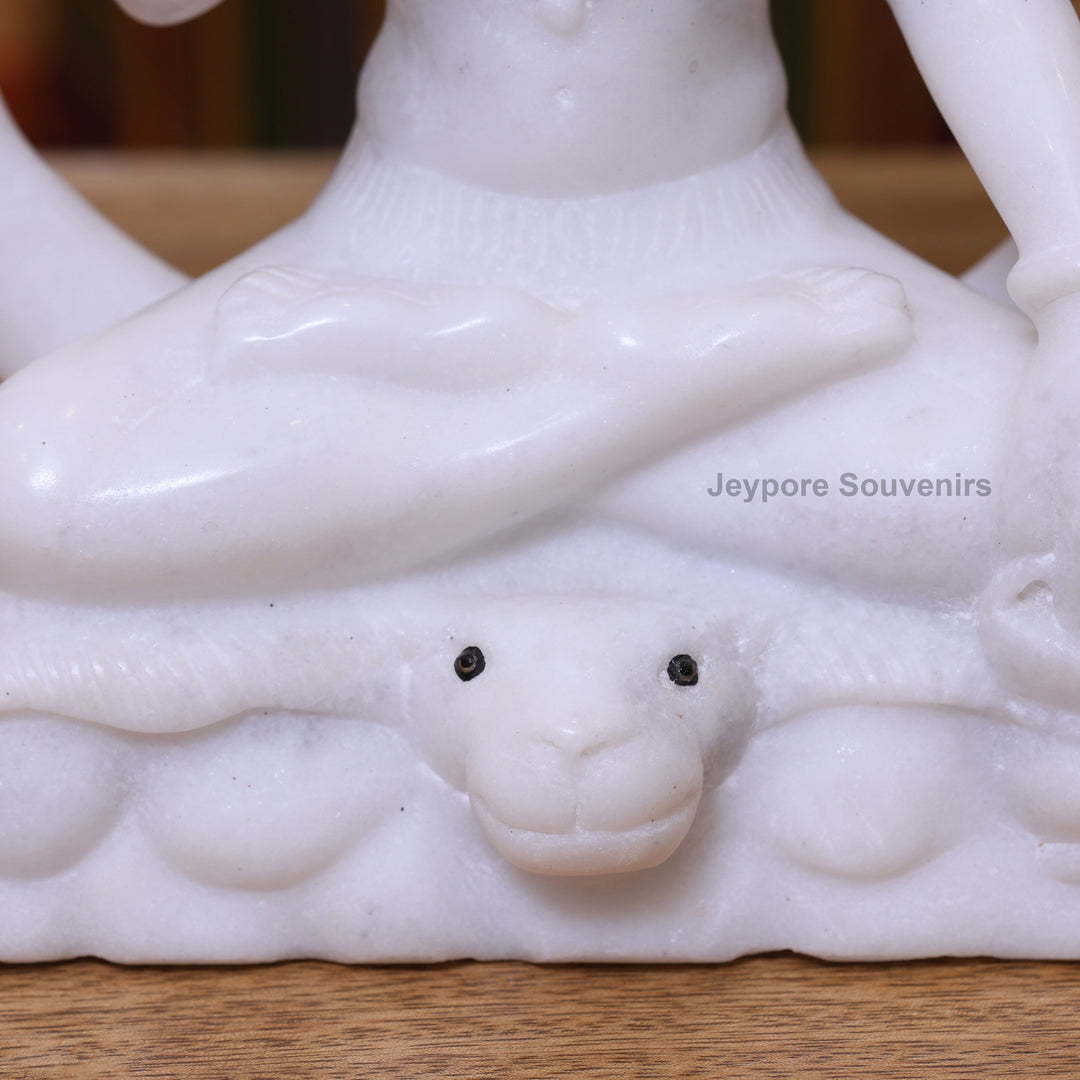 9" Pure White Marble Lord Shiva Murti