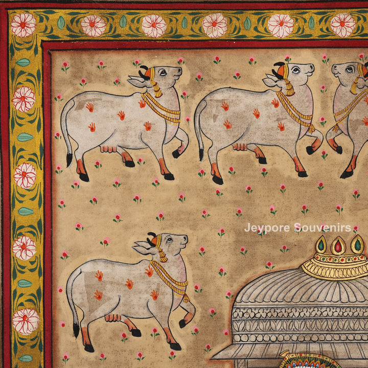 Traditional Pichwai Shrinathji Painting on Cotton Cloth