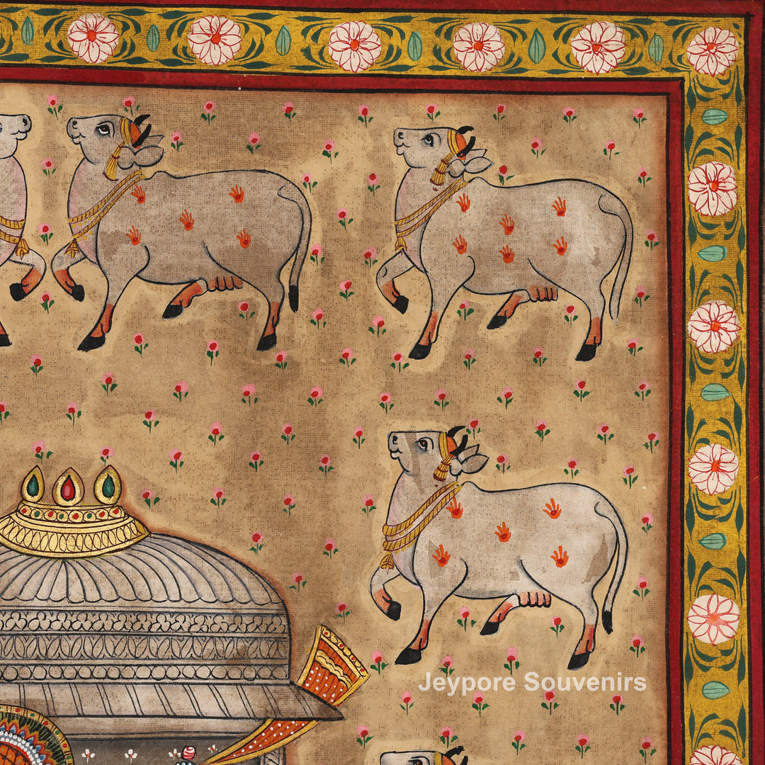 Traditional Pichwai Shrinathji Painting on Cotton Cloth