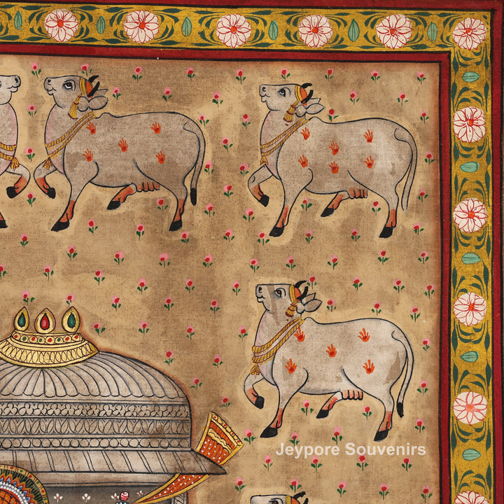 Traditional Pichwai Shrinathji Painting on Cotton Cloth