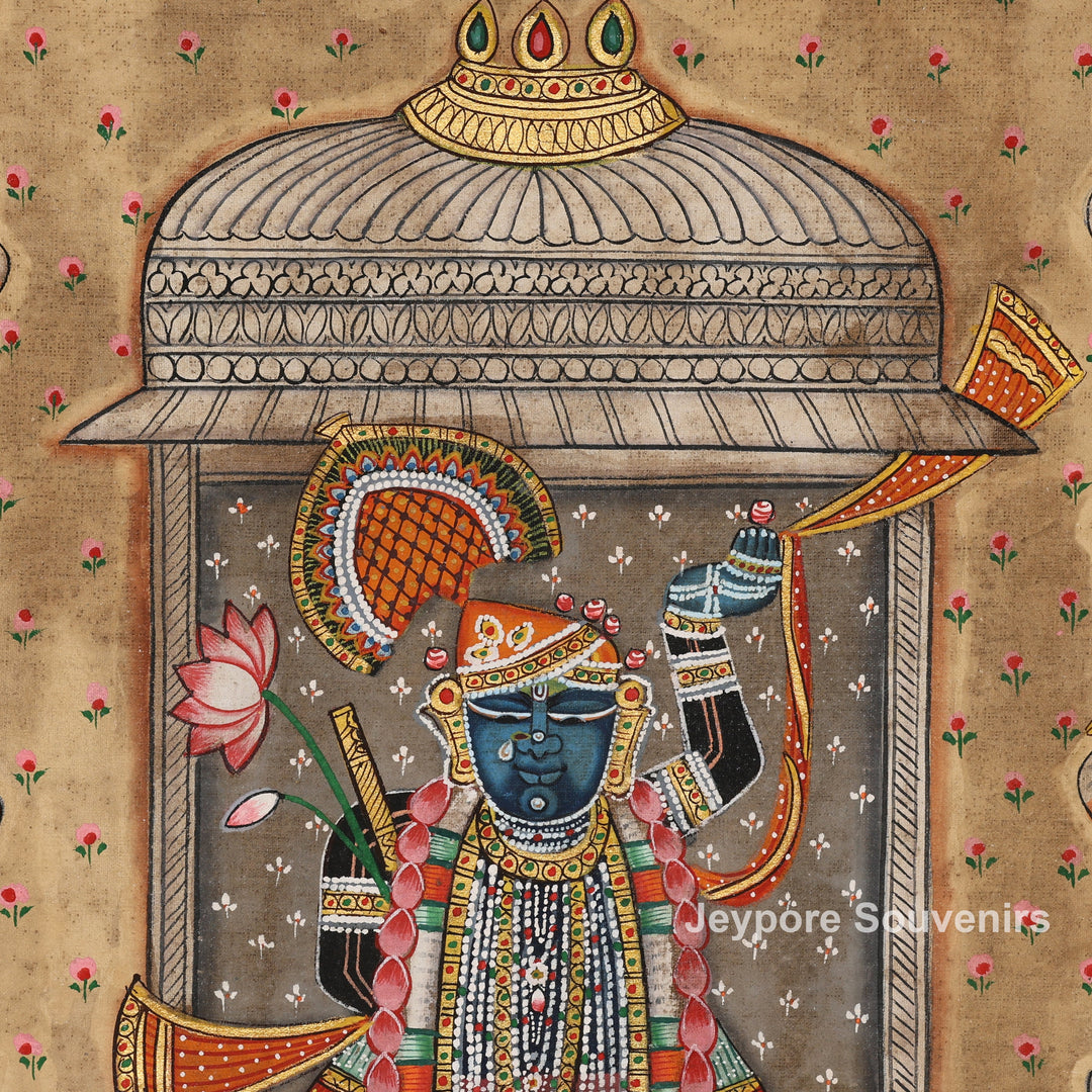 Traditional Pichwai Shrinathji Painting on Cotton Cloth