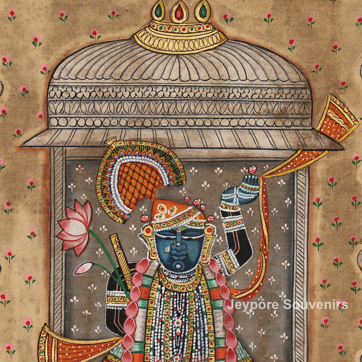Traditional Pichwai Shrinathji Painting on Cotton Cloth