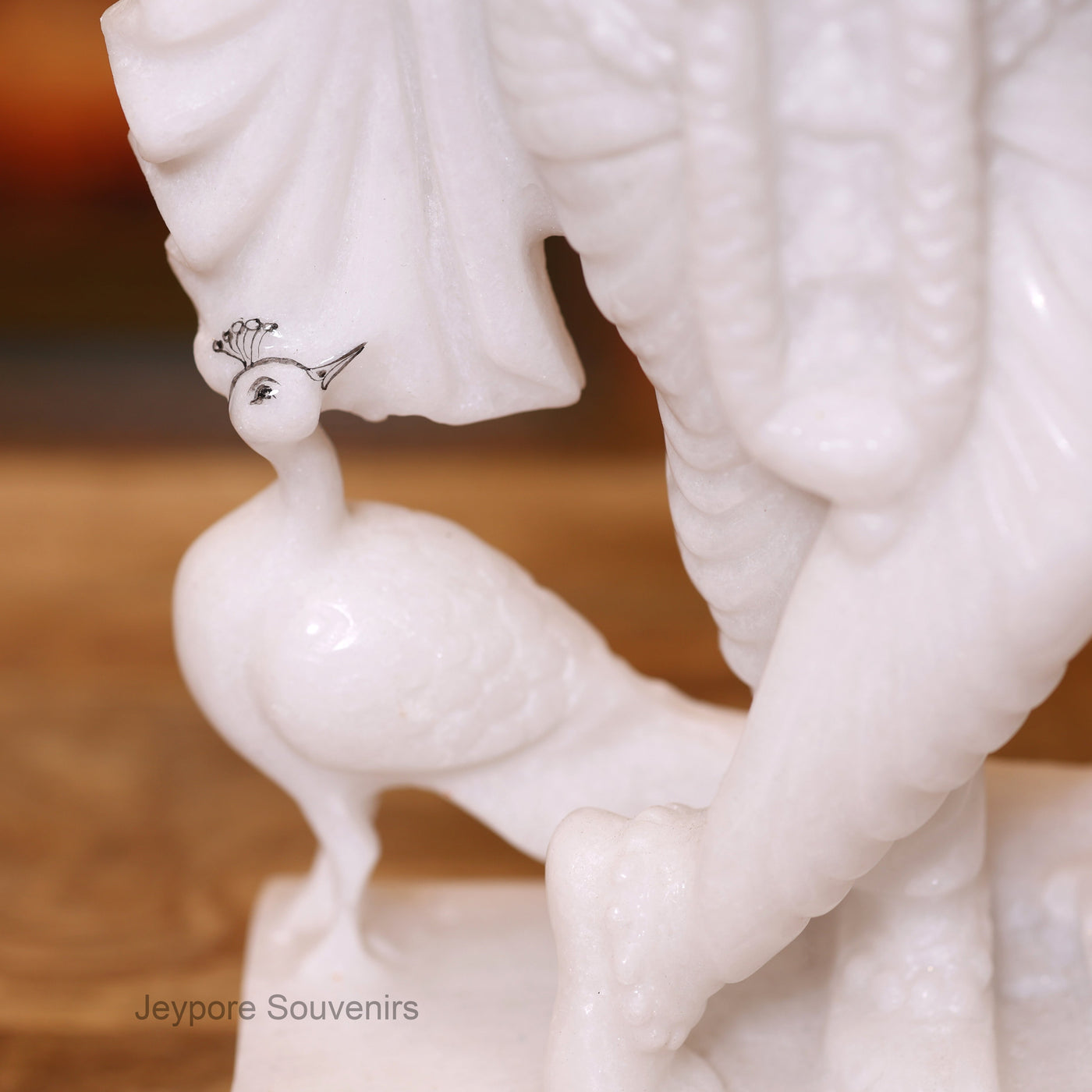 12" Exquisite Pure White Marble Handcrafted Radha Krishna Idol