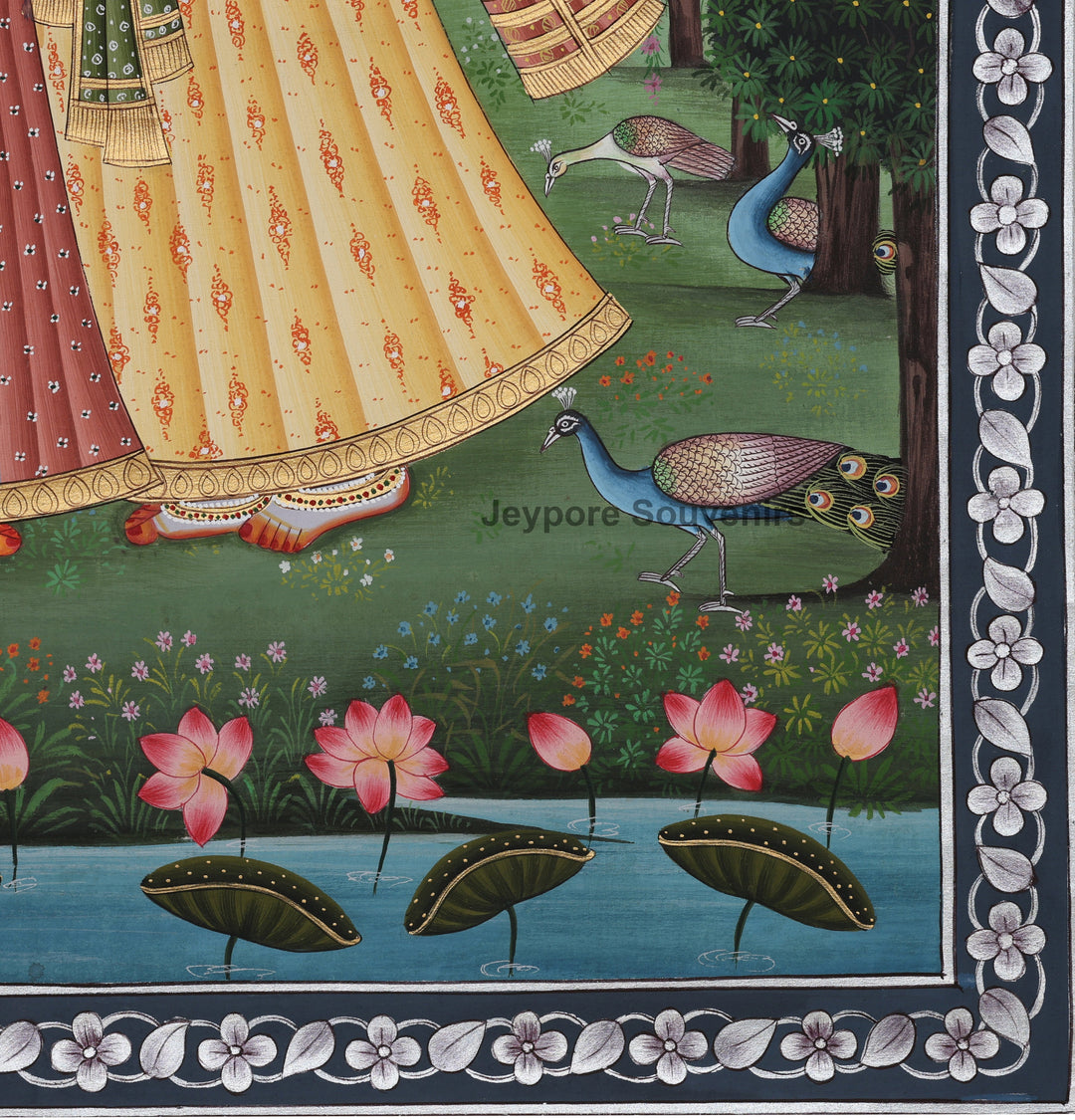 Handcrafted Pichwai Radha Krishna Painting on Pure Silk