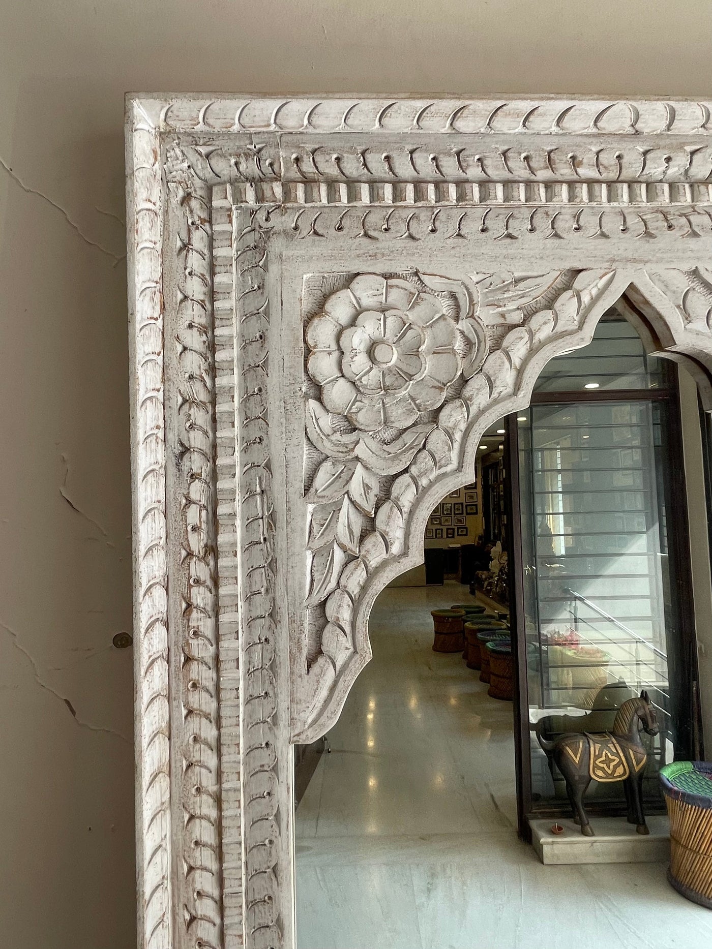 Hand carved Long standing Vanity wooden Mirror frame