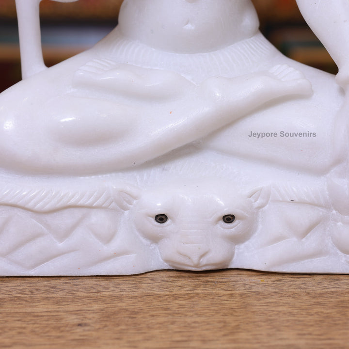12" Pure White Marble Lord Shiva Idol