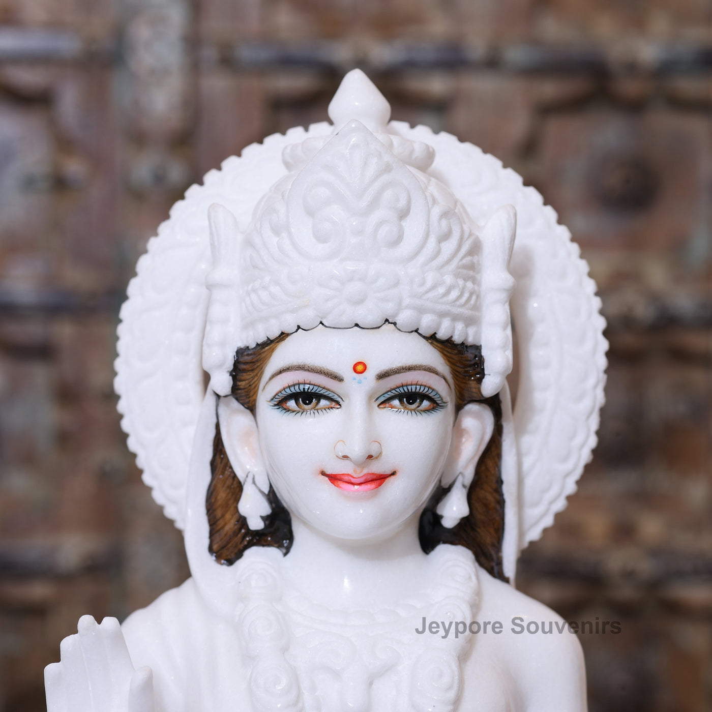 30" Radha Krishna Pure White Marble Statue Pair