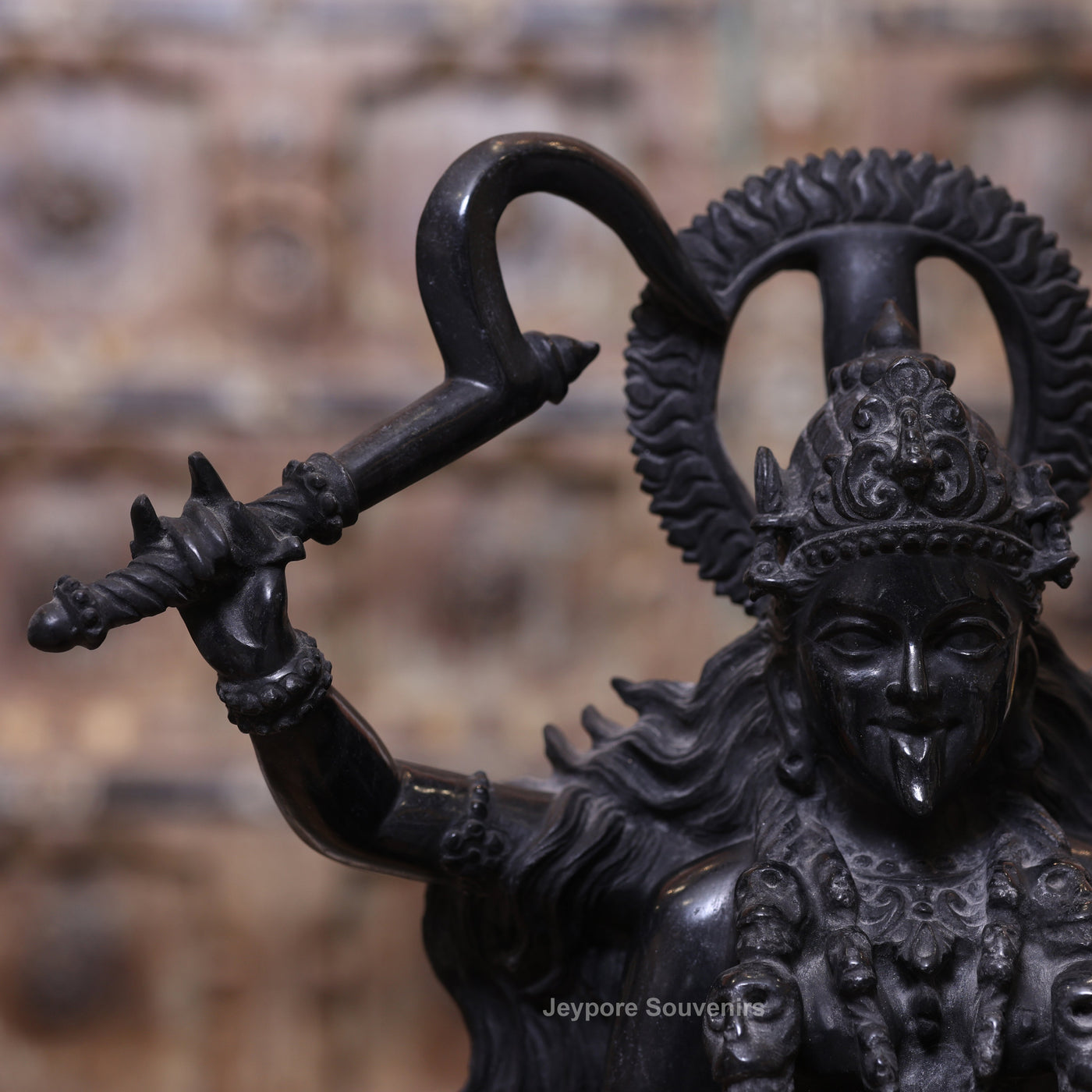 18" Black Marble Handcrafted Goddess Kali Idol