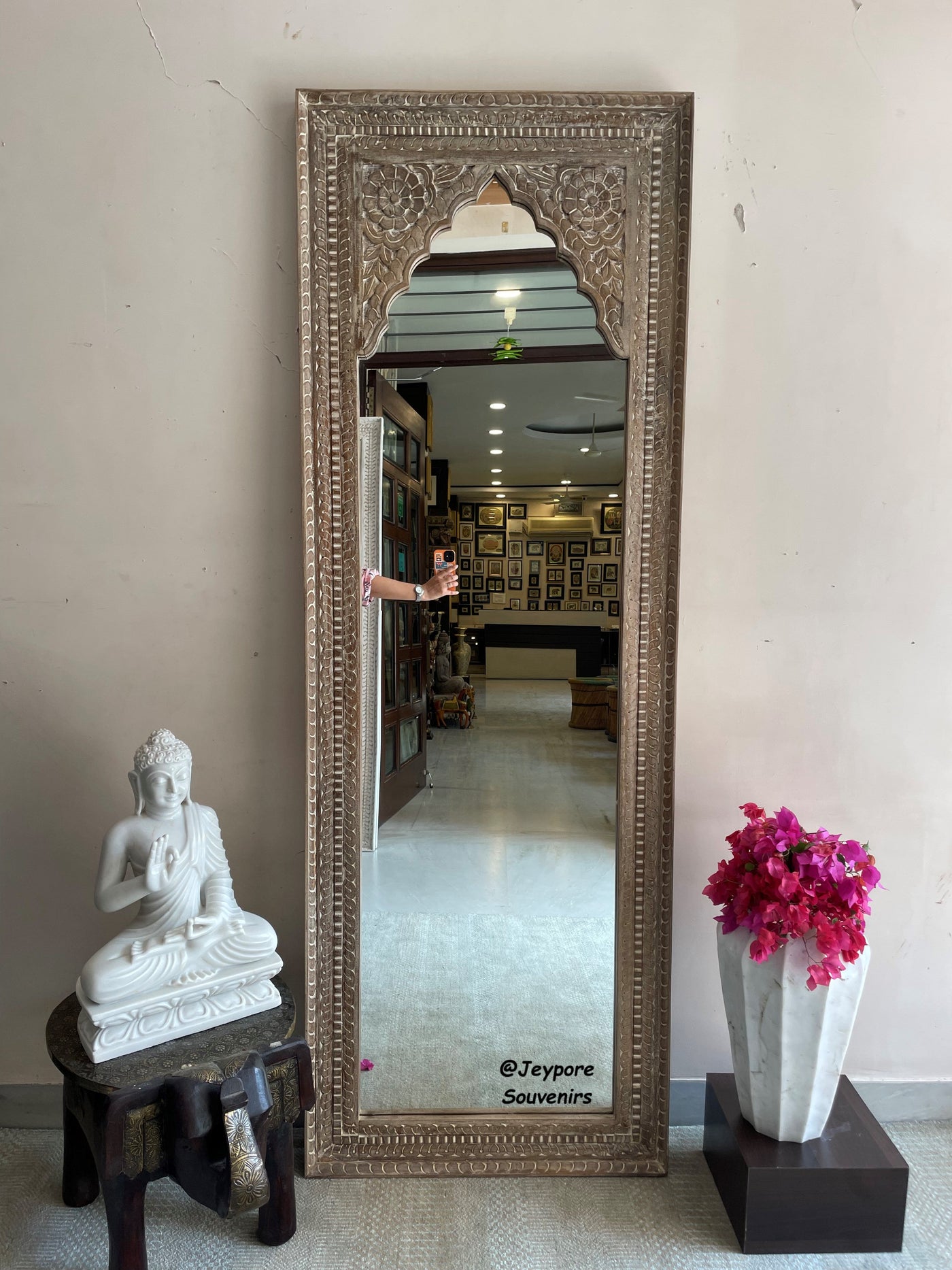 Hand carved Long standing Vanity wooden Mirror frame