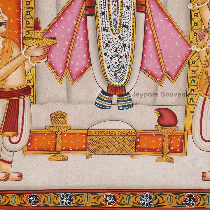 Handcrafted Pichwai Style Shrinathji Painting on Cotton Cloth