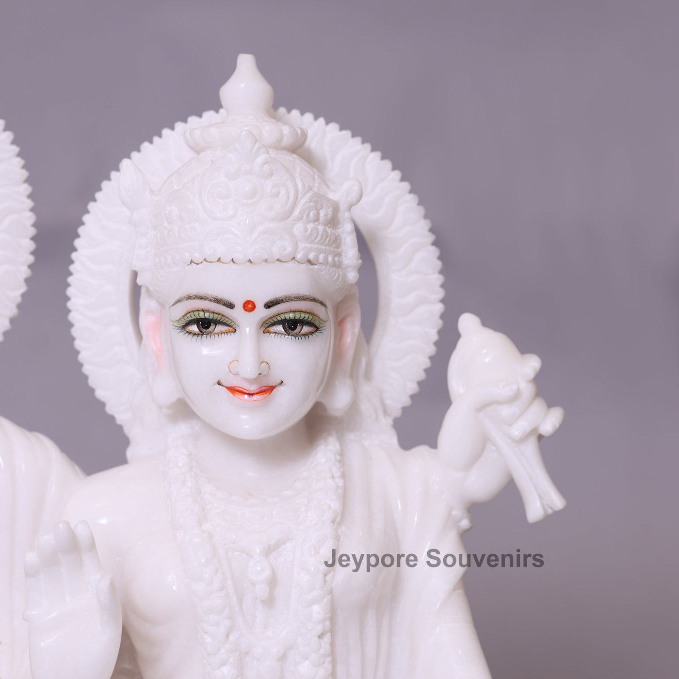 24" Divine White Marble Lakshmi Narayan Idol Set