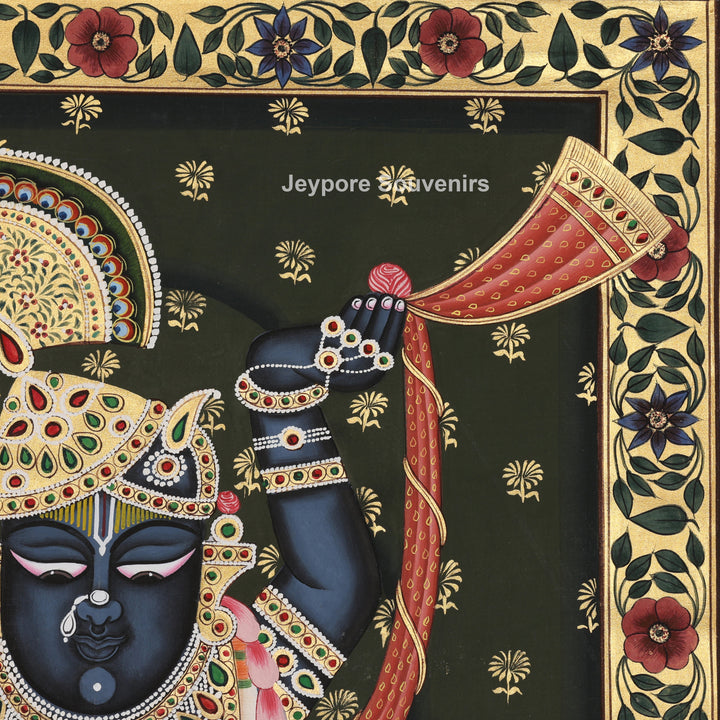 Handcrafted Pichwai Shrinathji Painting on Silk