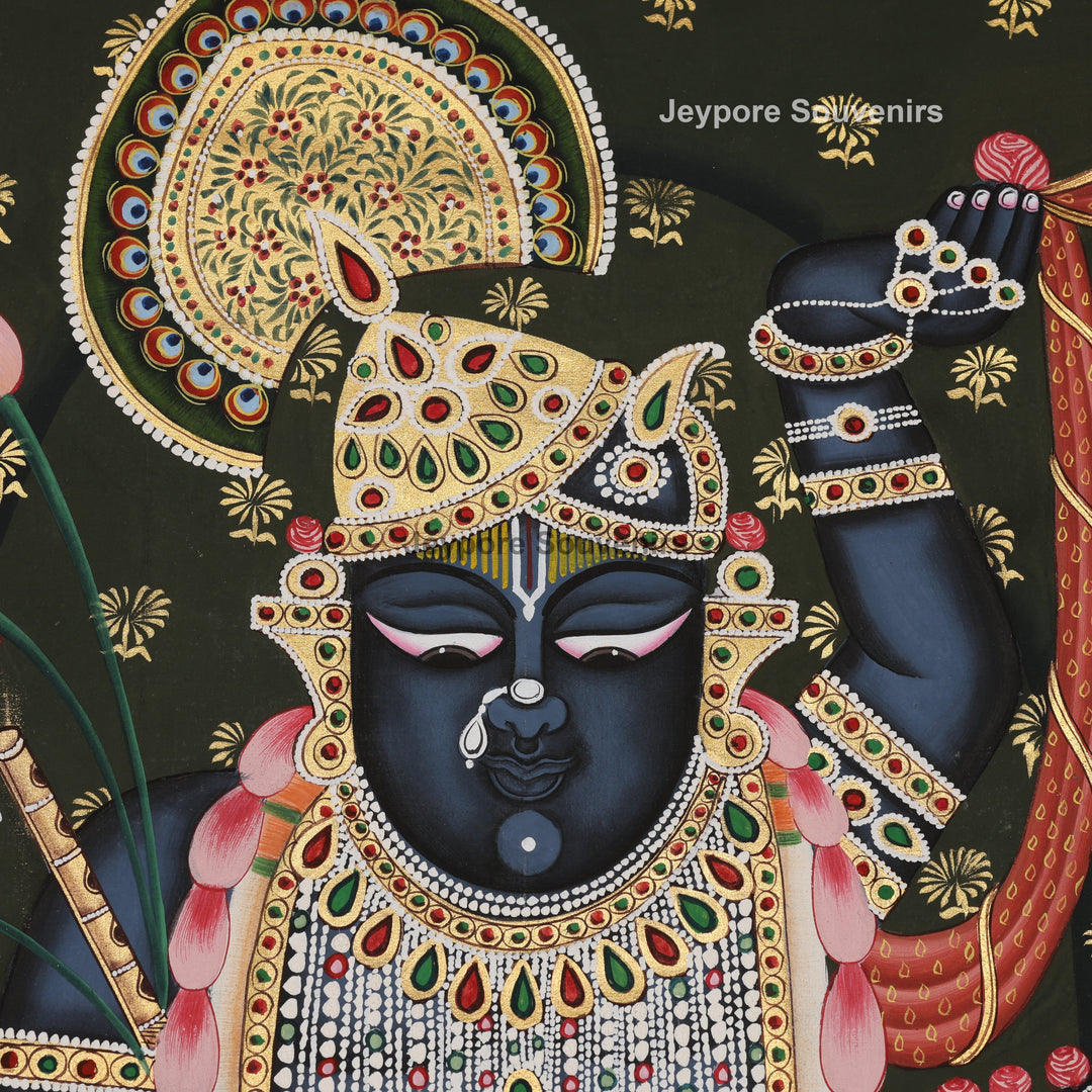 Handcrafted Pichwai Shrinathji Painting on Silk