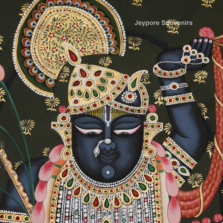 Handcrafted Pichwai Shrinathji Painting on Silk
