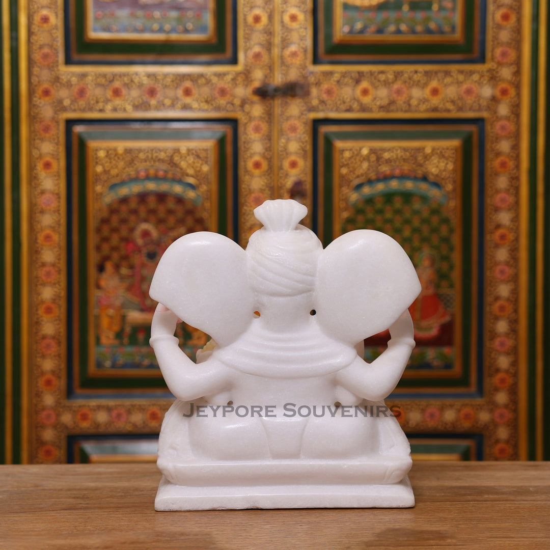 13" Handmade Ganesha Murti for Home Temple, Pooja &amp; Décor