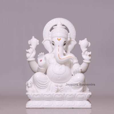 white marble ganesh ji murti