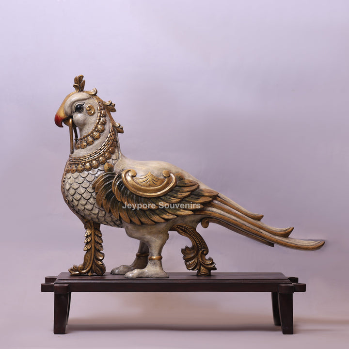 41" Handcrafted Wooden Annapakshi Statue