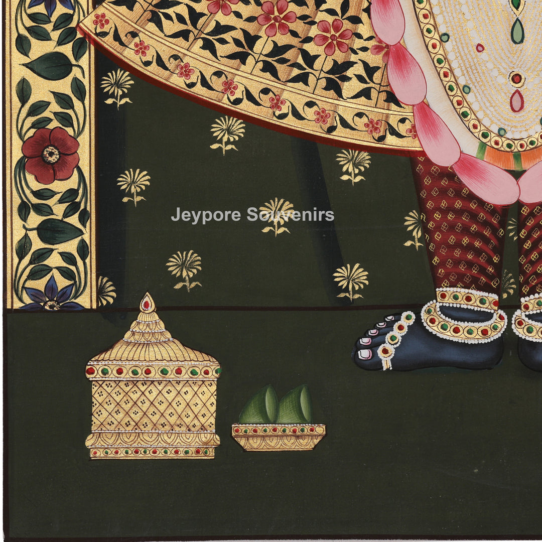 Handcrafted Pichwai Shrinathji Painting on Silk