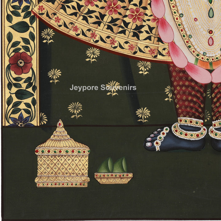Handcrafted Pichwai Shrinathji Painting on Silk