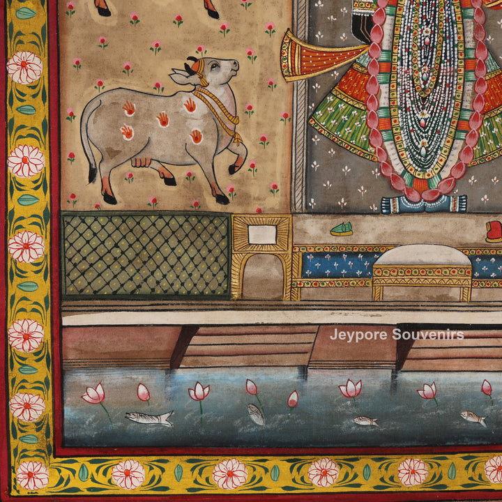 Traditional Pichwai Shrinathji Painting on Cotton Cloth