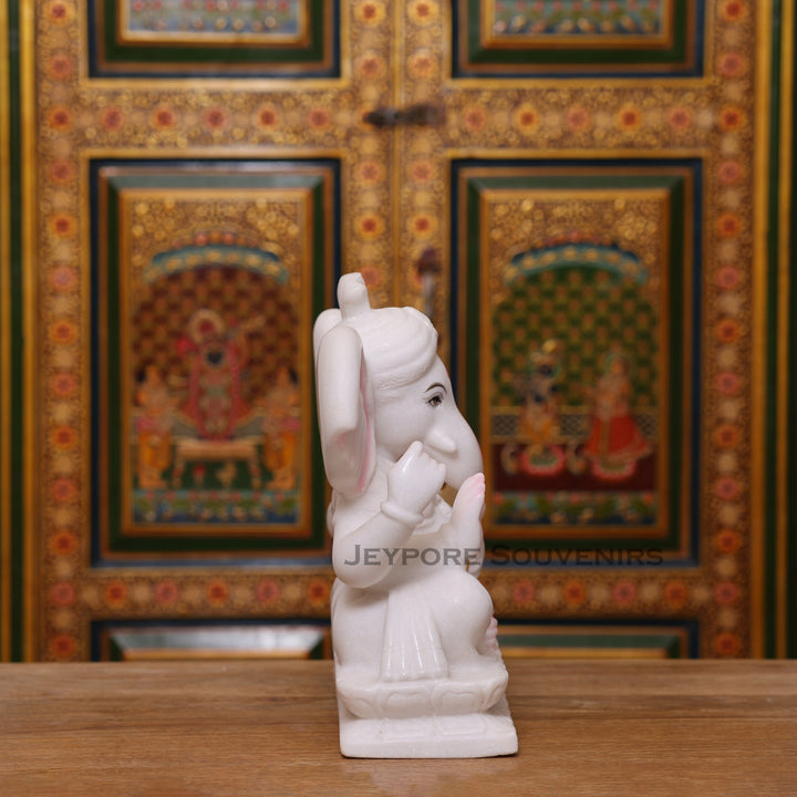 13" Handmade Ganesha Murti for Home Temple, Pooja &amp; Décor