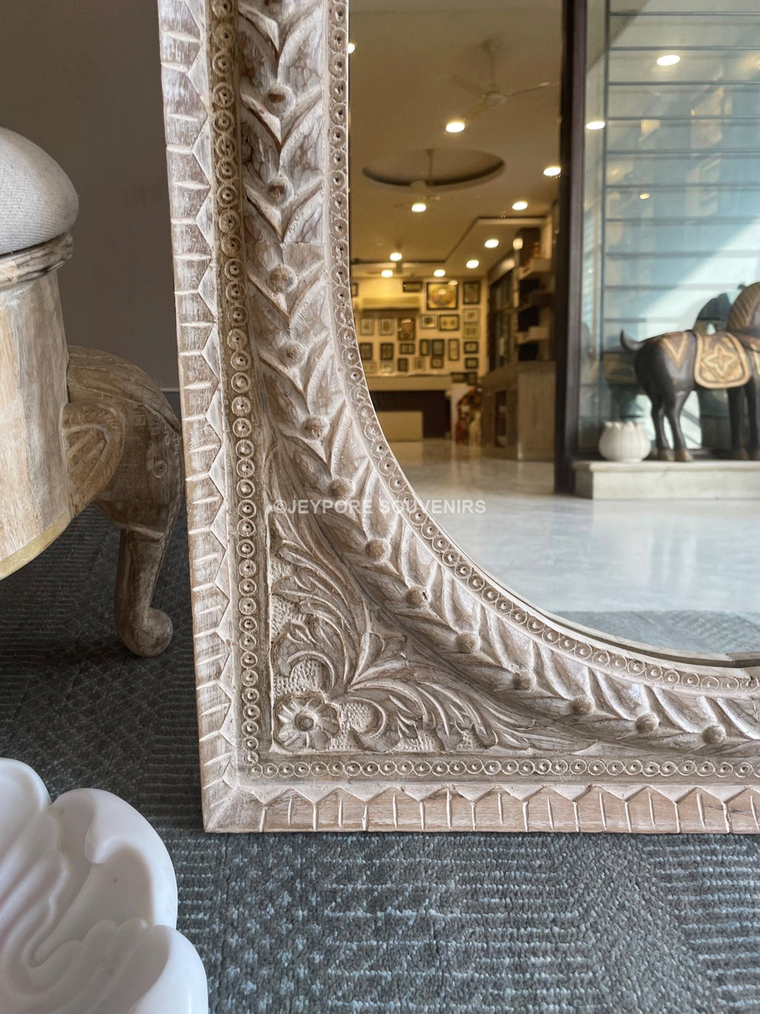 Hand carved Long standing Vanity wooden Mirror frame