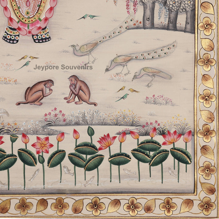 Shrinath Ji Pichwai Painting on Silk | Traditional Nathdwara Art