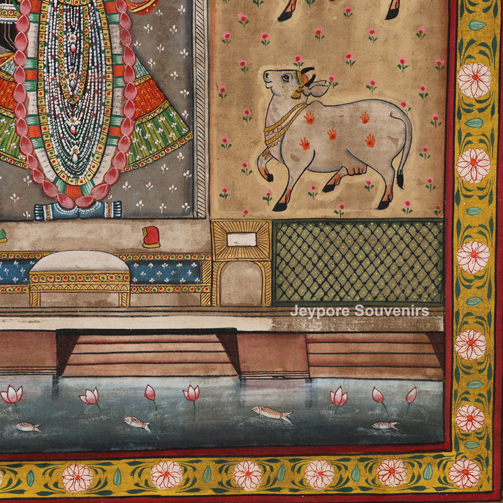 Traditional Pichwai Shrinathji Painting on Cotton Cloth