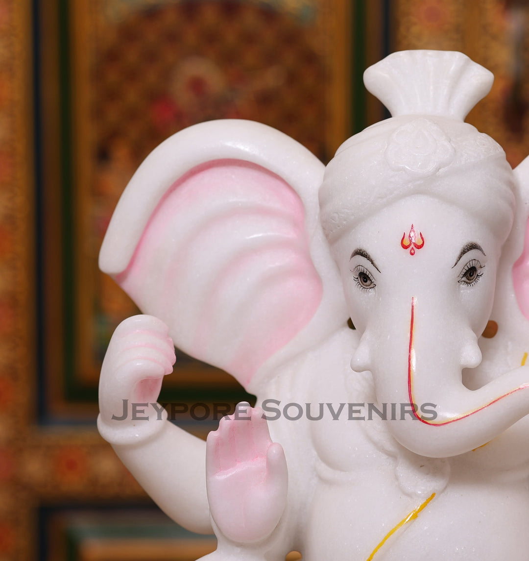13" Handmade Ganesha Murti for Home Temple, Pooja &amp; Décor