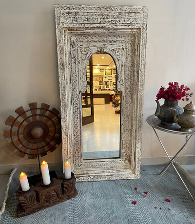 Handcarved Wooden Jharokha Wall Mirror/Frame