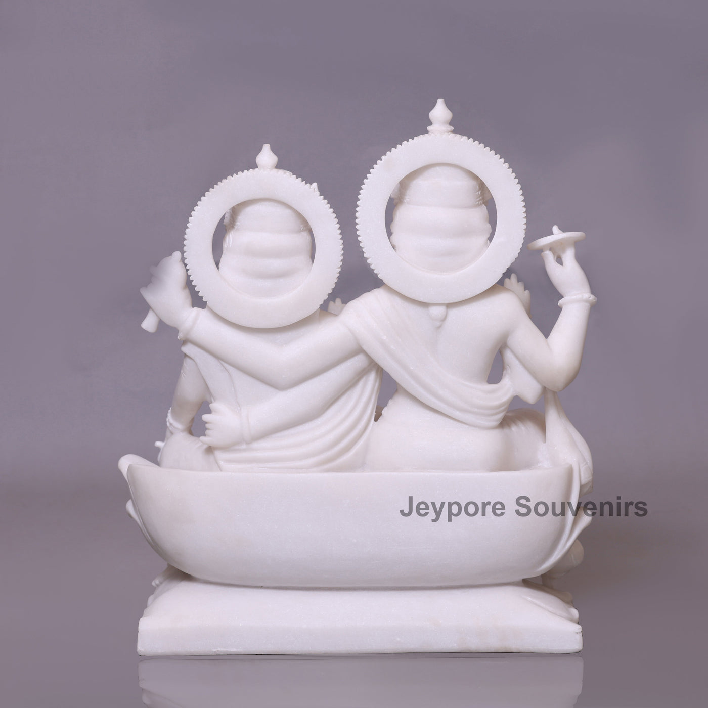 24" Divine White Marble Lakshmi Narayan Idol Set