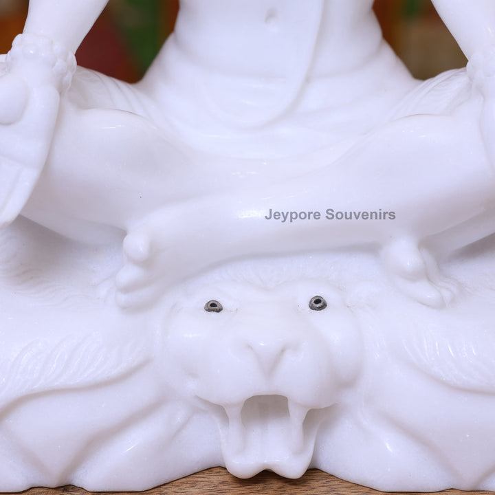 12" Pure White Marble Lord Shiva Seated Statue