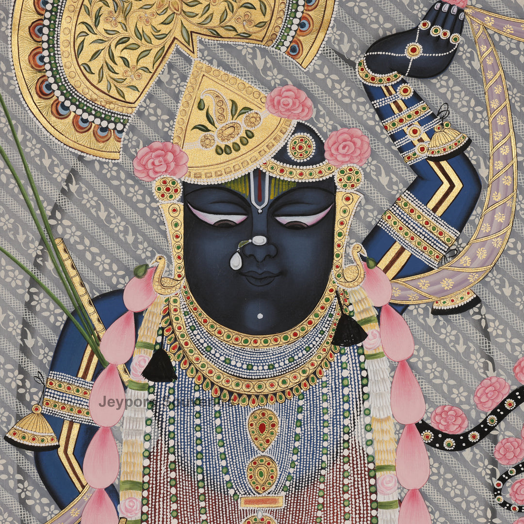 Shrinathji Lotus - Pichwai Painting