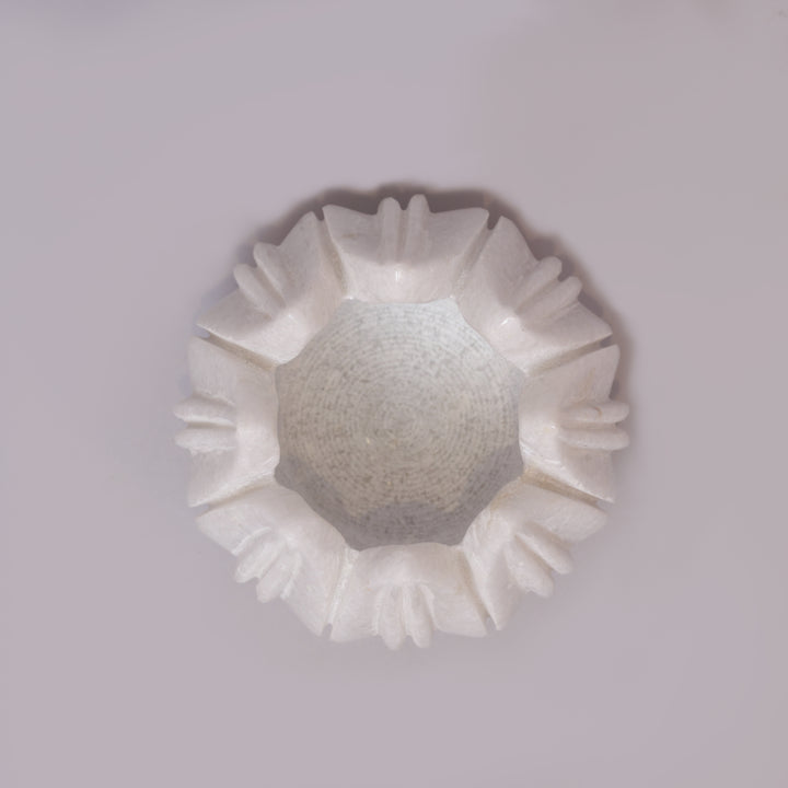 Handcrafted White Marble Lotus Tealight Holder