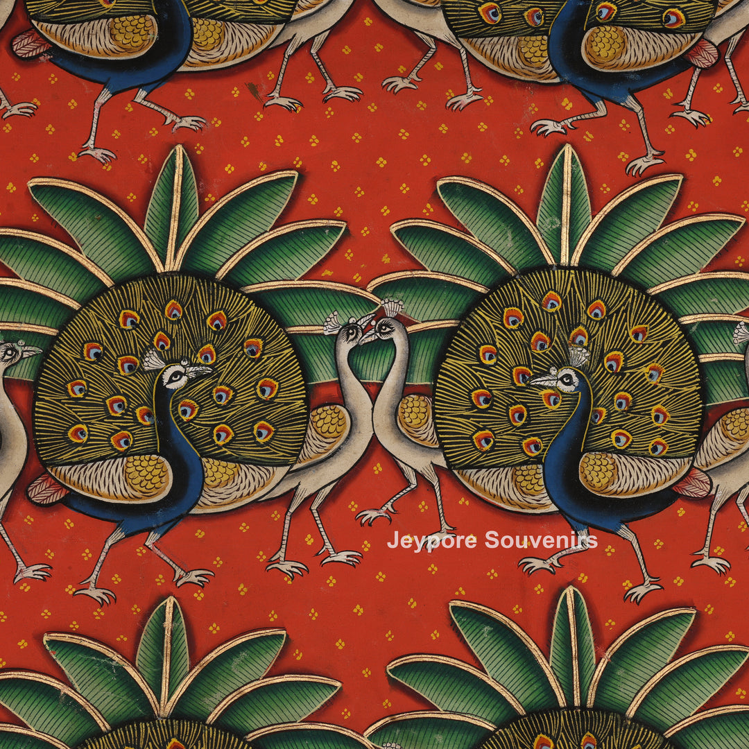 Peacock In A Garden - Pichwai Painting
