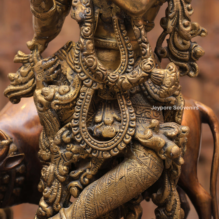 Handcrafted Brass Krishna with Cow Statue
