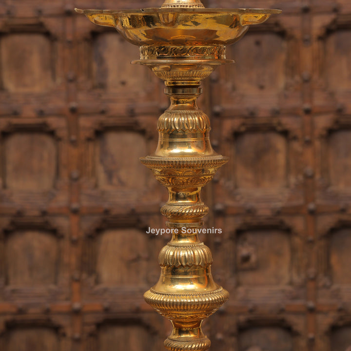 Antique Finish Brass Ganesha &amp; Lakshmi Lamp (Deepam) Pair