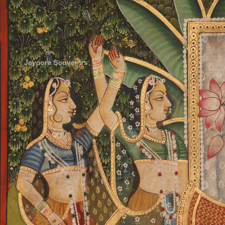 Shrinathji with Sacred Cows &amp; Peacocks - Pichwai