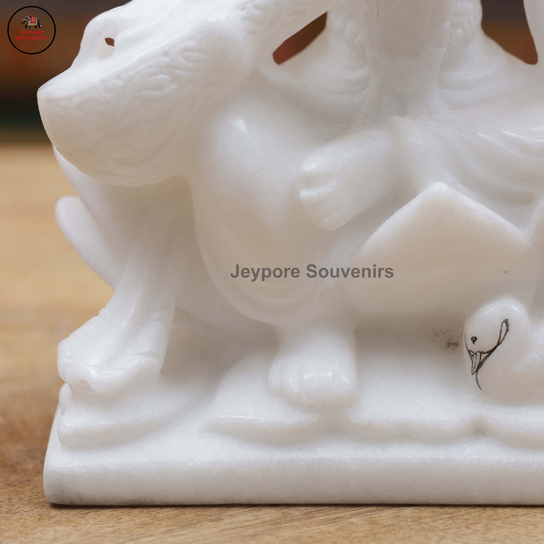 Handcrafted White Marble Lakshmi, Saraswati &amp; Ganesha Marble Idol Set