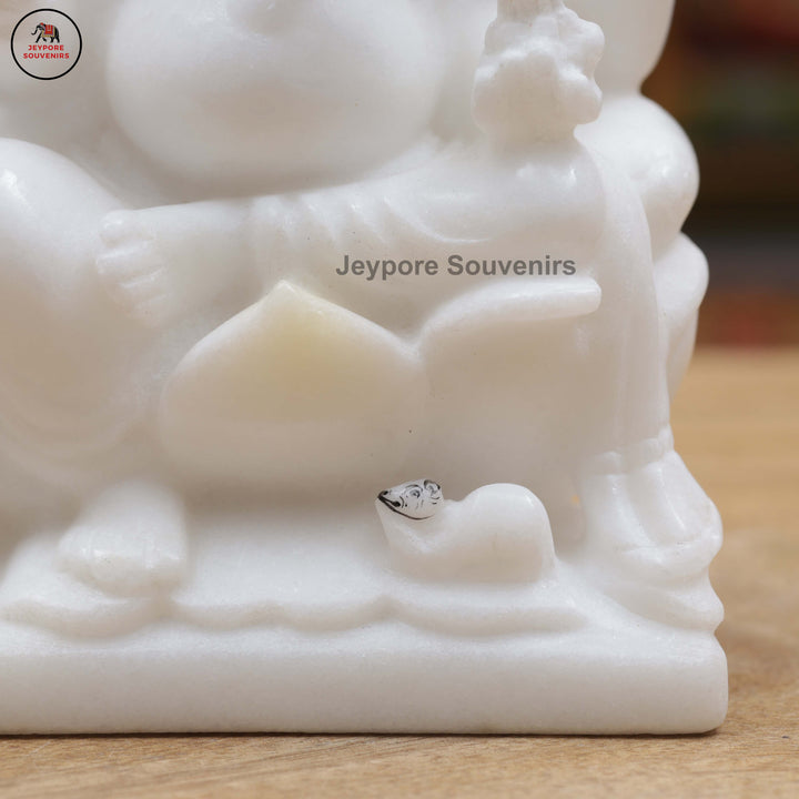 Handcrafted White Marble Lakshmi Saraswati Ganesha Murti Set for Home Temple