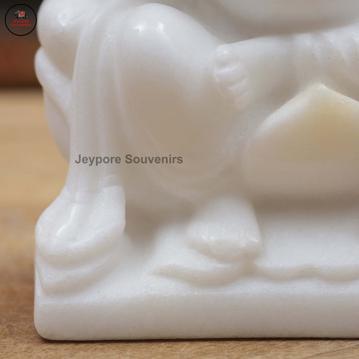 Handcrafted White Marble Lakshmi Saraswati Ganesha Murti Set for Home Temple