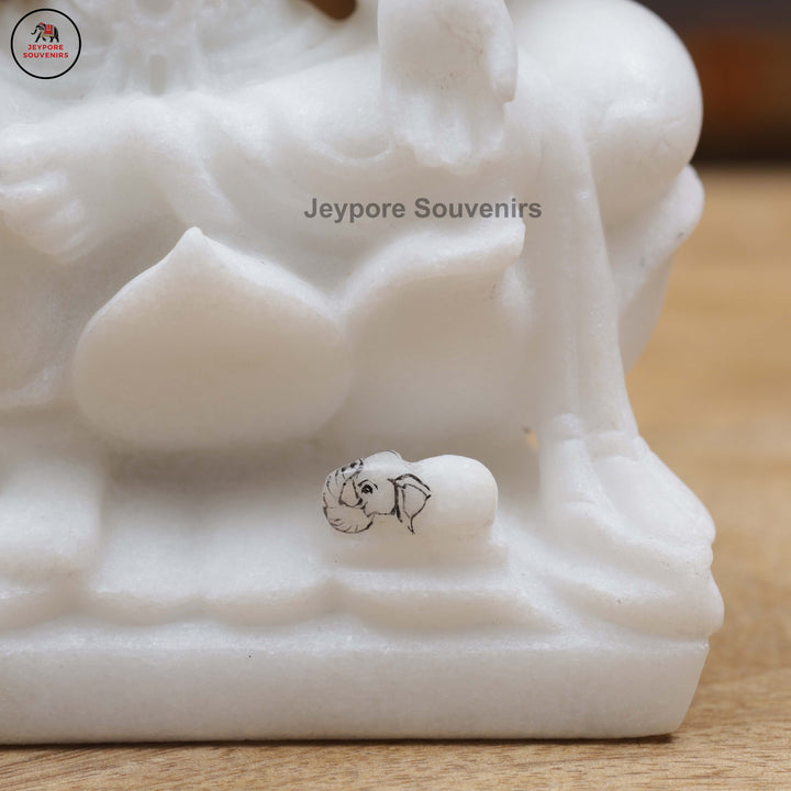 Handcrafted White Marble Lakshmi Saraswati Ganesha Murti Set for Home Temple