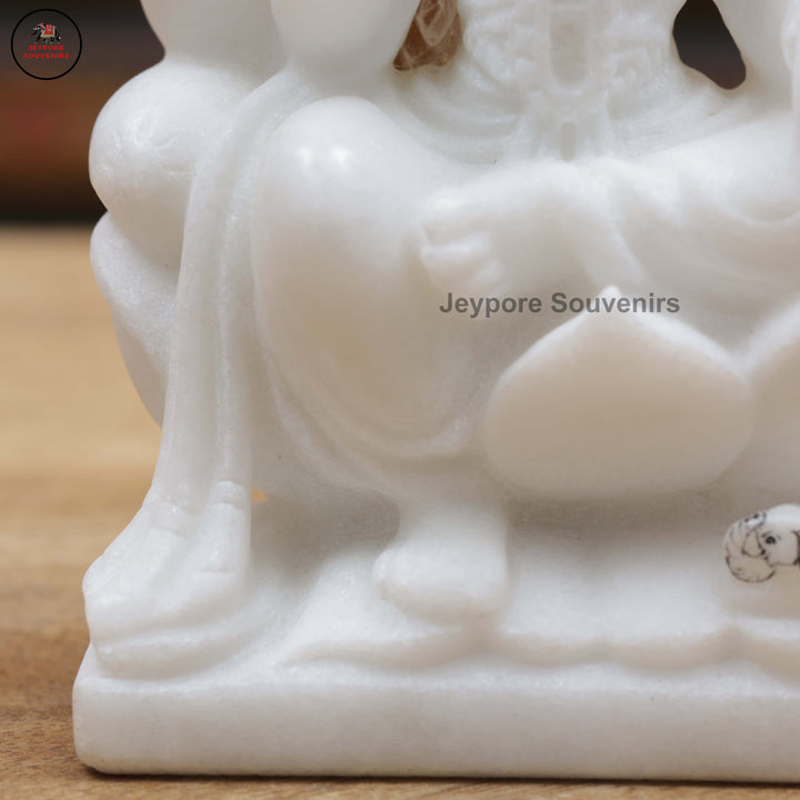 Handcrafted White Marble Lakshmi Saraswati Ganesha Murti Set for Home Temple